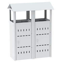 Dvojtý venkovní odpadkový koš na běžný nebo recyklovaný odpad - 2 x 50 l
