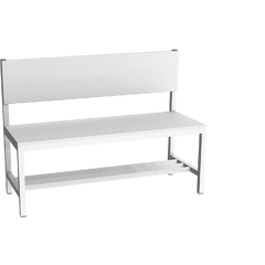 Cloakroom bench with back rest