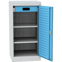 Workshop tool cupboard with laminate worktop